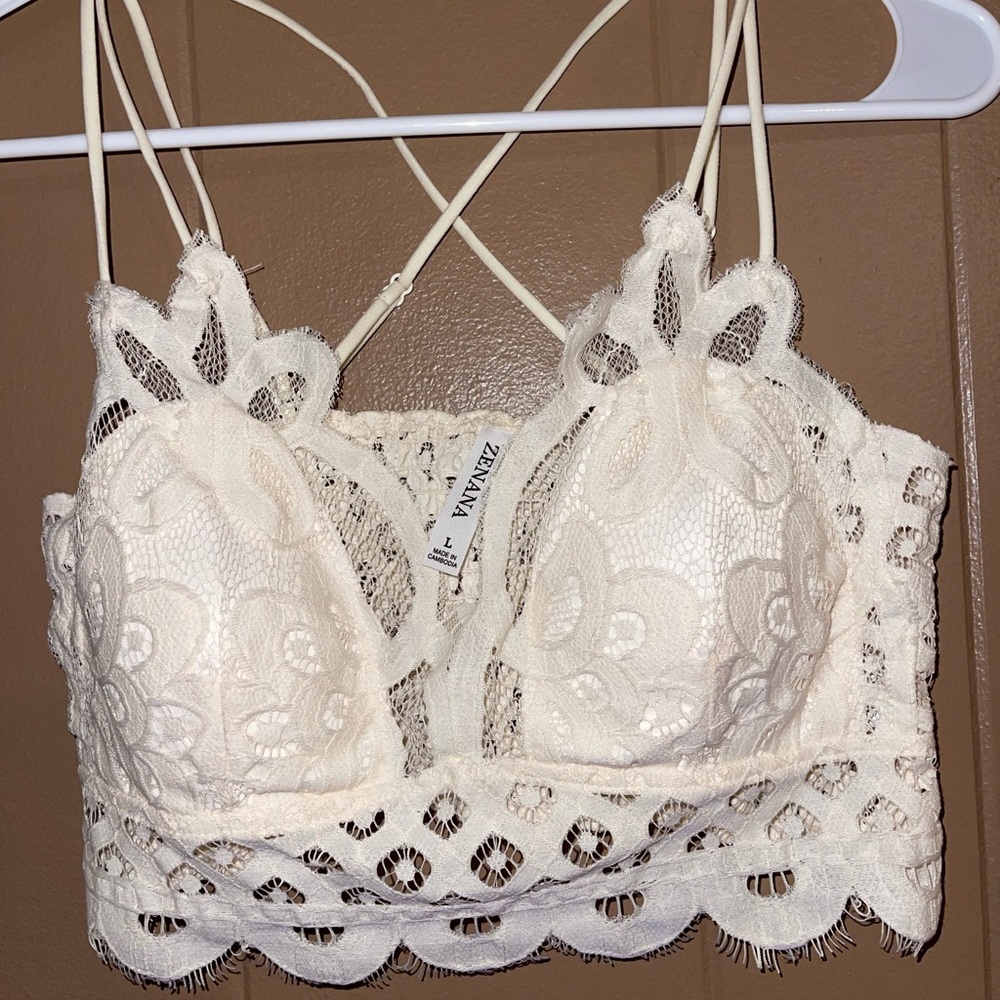 Zara Ivory Lace Bralette
